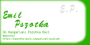 emil pszotka business card